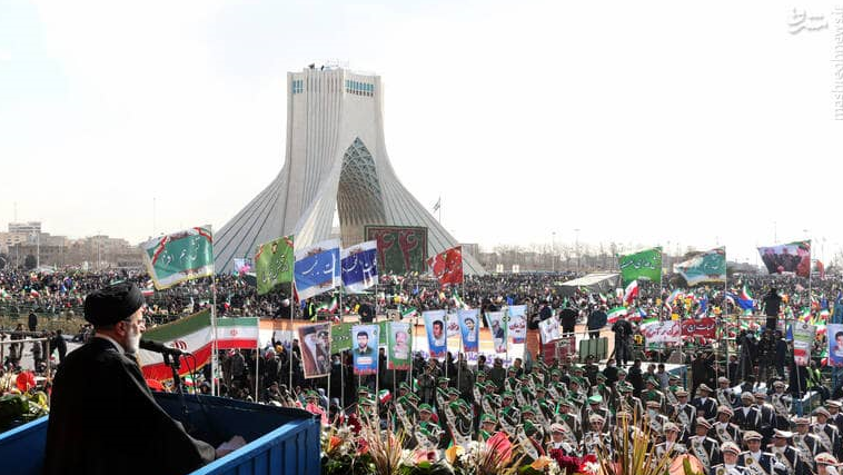 Dr. Raeisi, the President of Iran, in a speech on the occasion of the forty-fifth anniversary the victory of the Islamic Revolution in Iran.